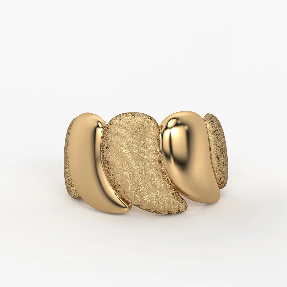 Trivexa Sculpted Leaf Statement Ring